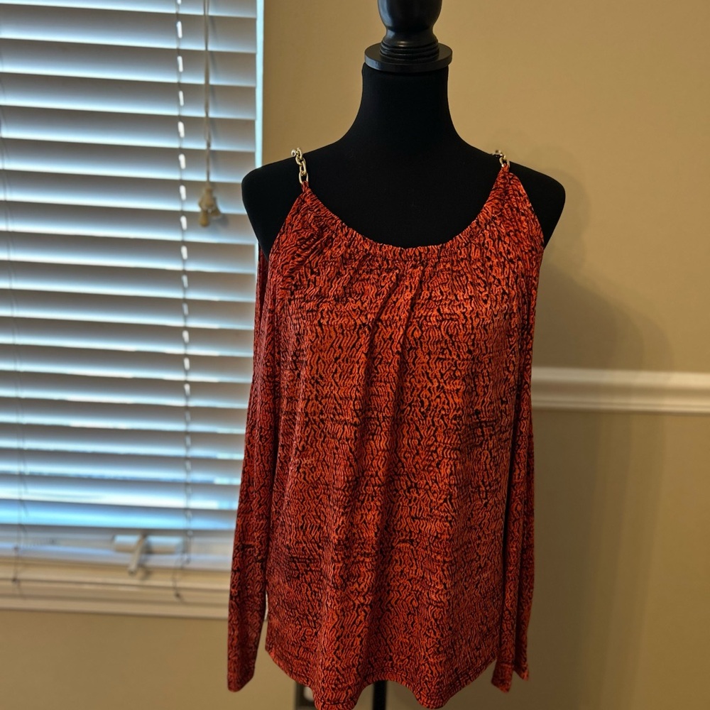 Michael Kors Red and Black Blouse